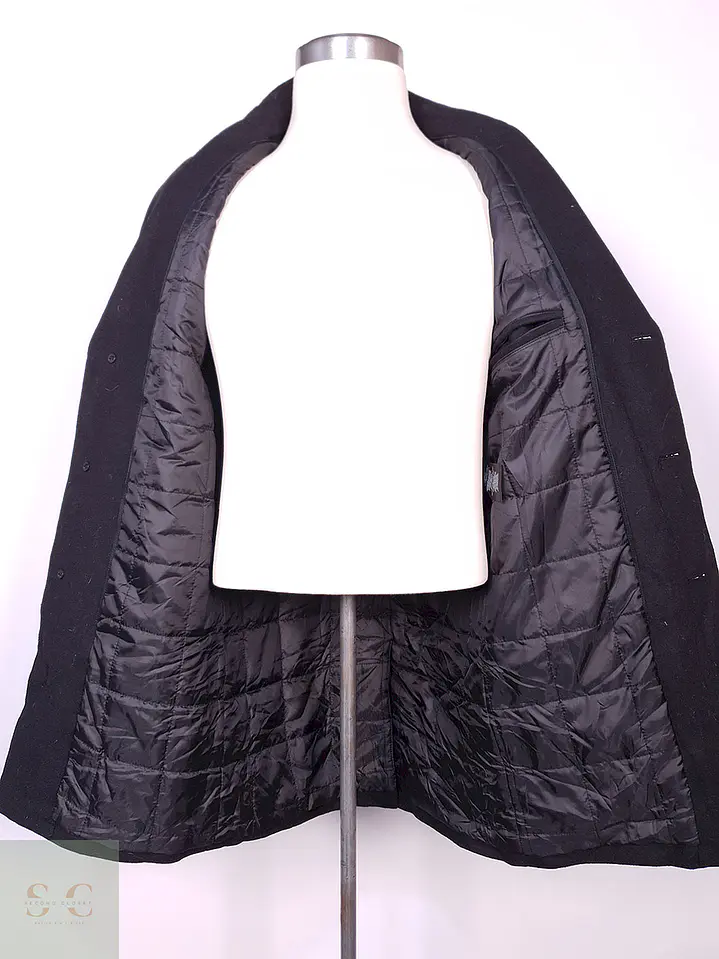 Abrigo DKNY Negro Mezcla Lana Talla SM 10