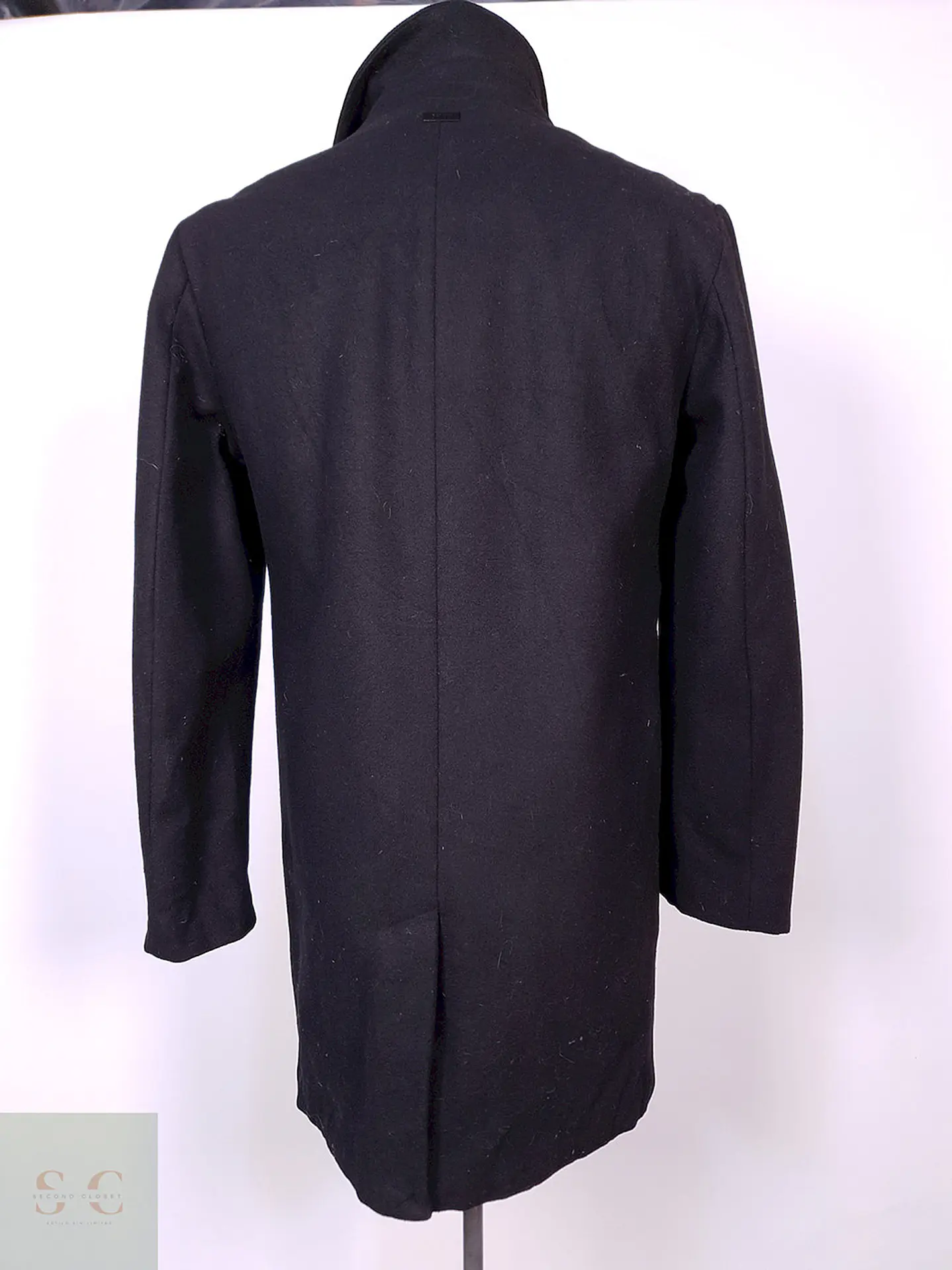 Abrigo DKNY Negro Mezcla Lana Talla SM 11