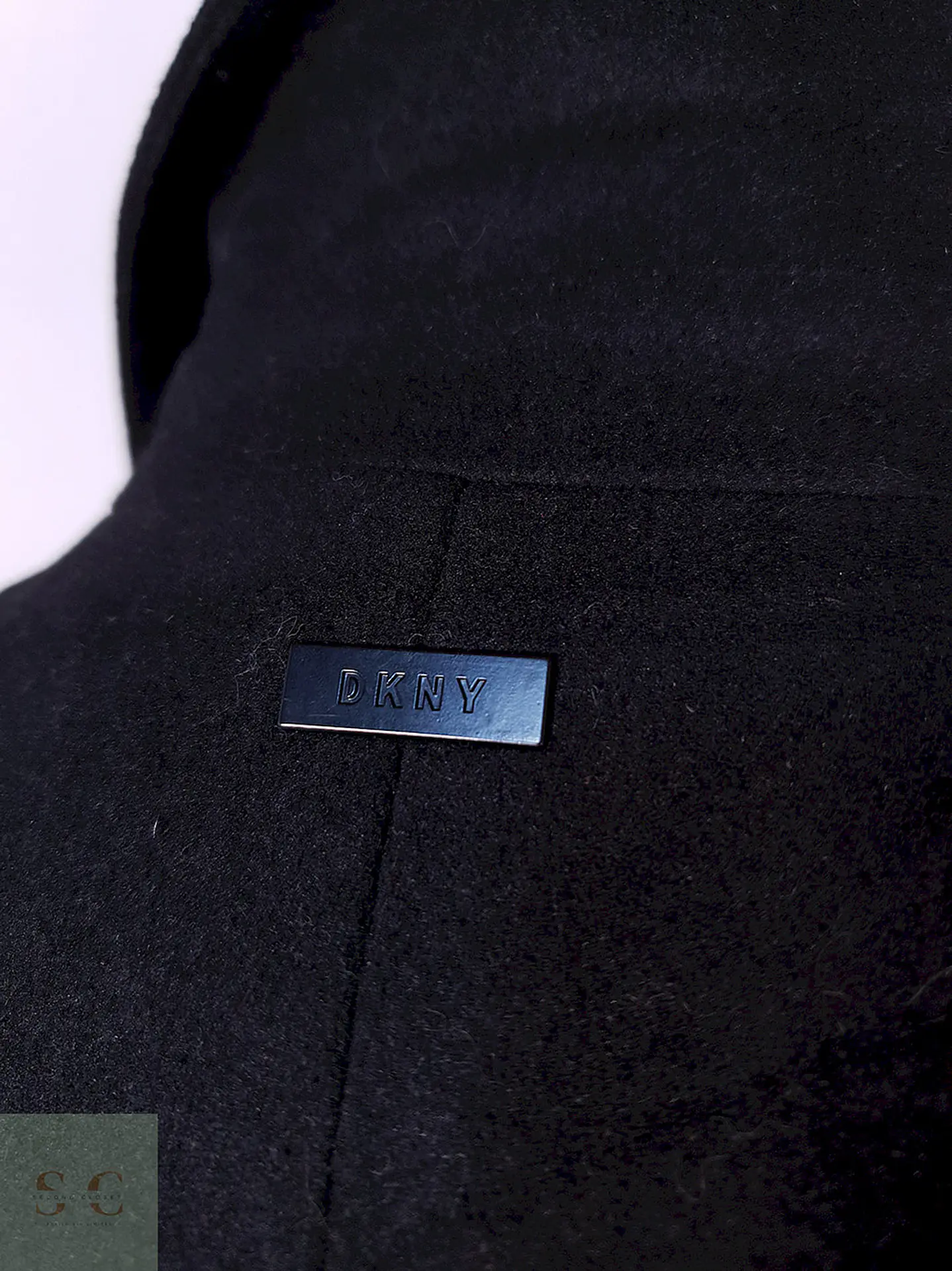 Abrigo DKNY Negro Mezcla Lana Talla SM 12