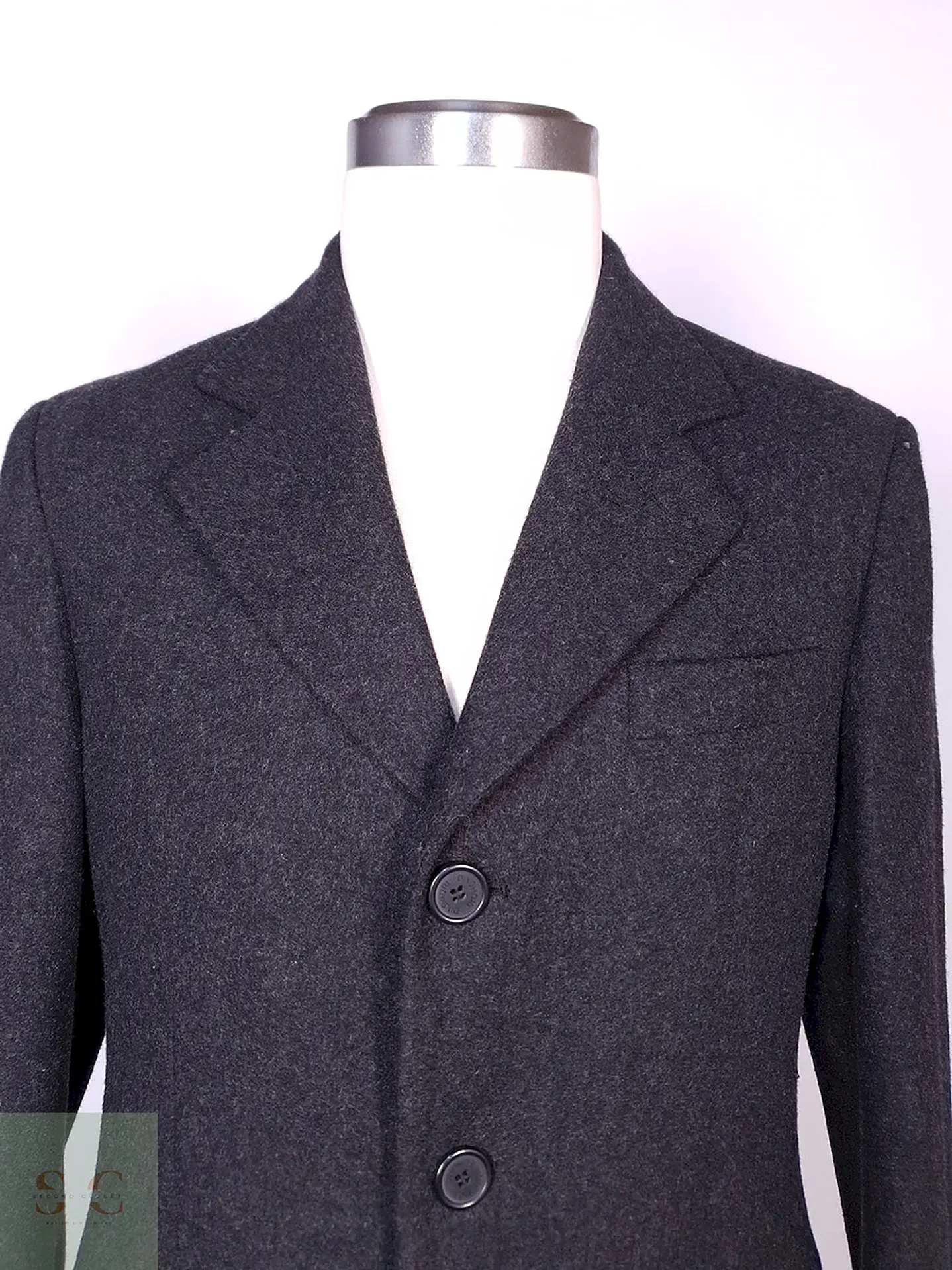 Abrigo Dino Mori Largo Plomo Lana Talla M 5