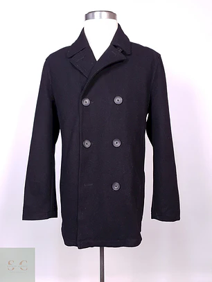 Abrigo Marinero Negro Lana Talla L