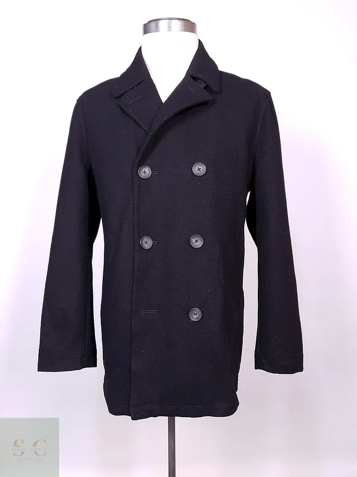 Abrigo Marinero Negro Lana Talla L 1