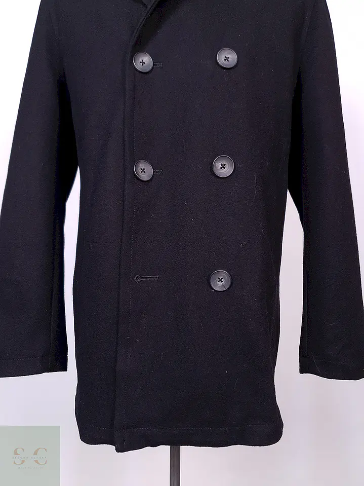 Abrigo Marinero Negro Lana Talla L 2