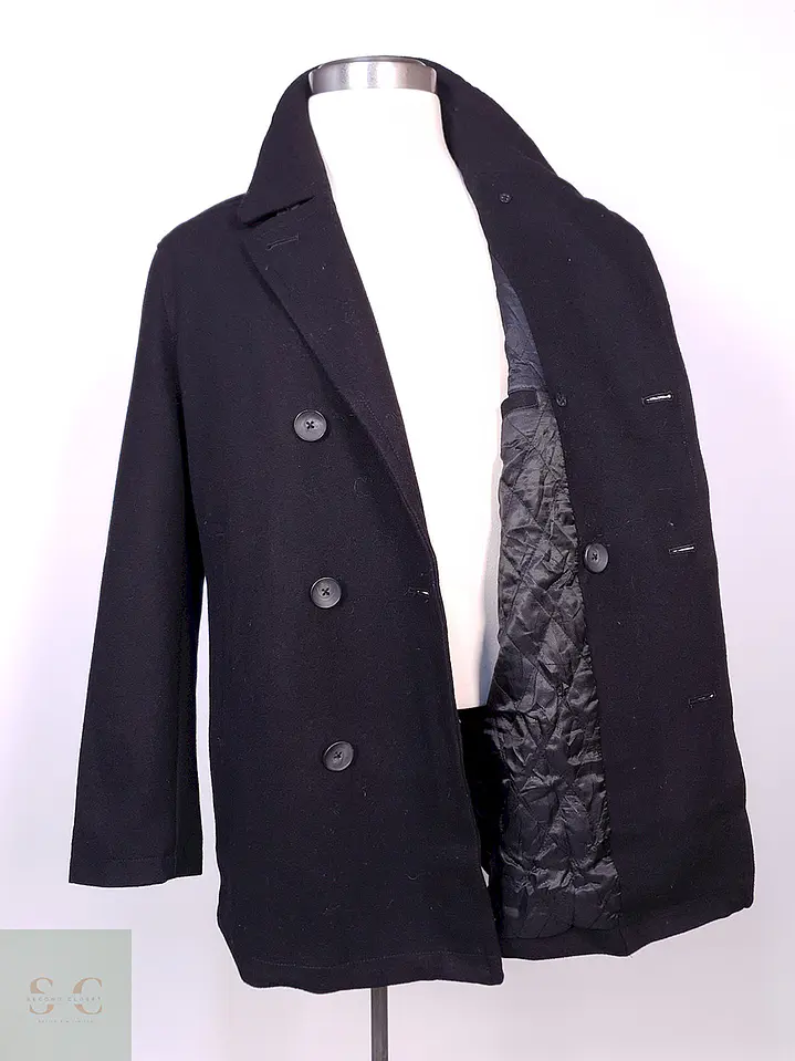 Abrigo Marinero Negro Lana Talla L 6
