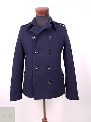 Abrigo Japonés Marinero Abahouse 90% Lana Premium Azul Marino TALLA XS