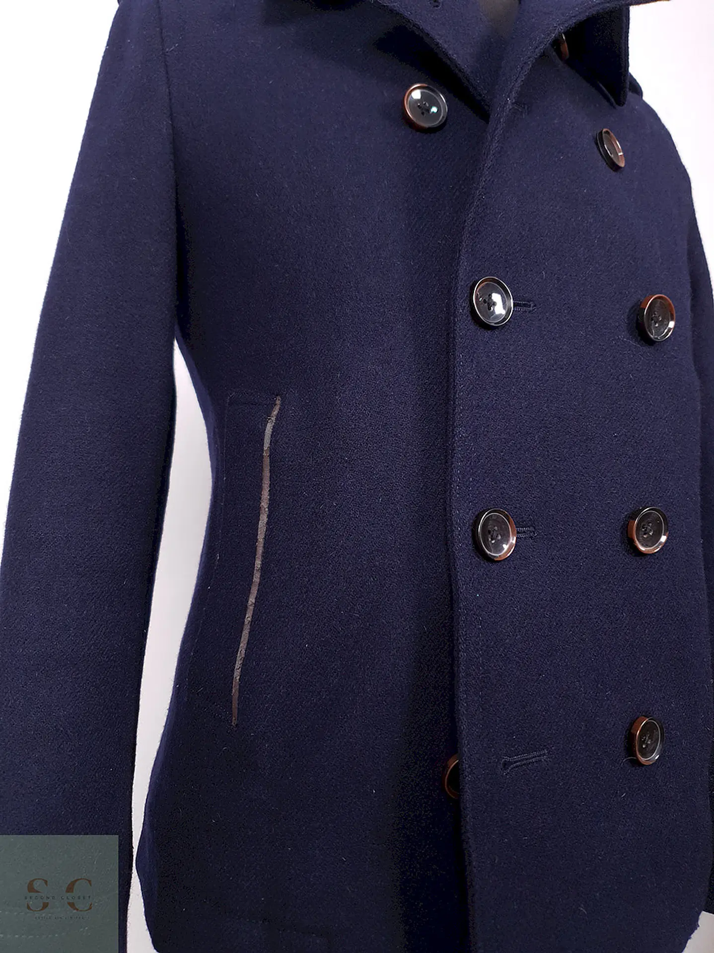 Abrigo Japonés Marinero Abahouse 90% Lana Premium Azul Marino TALLA XS 4