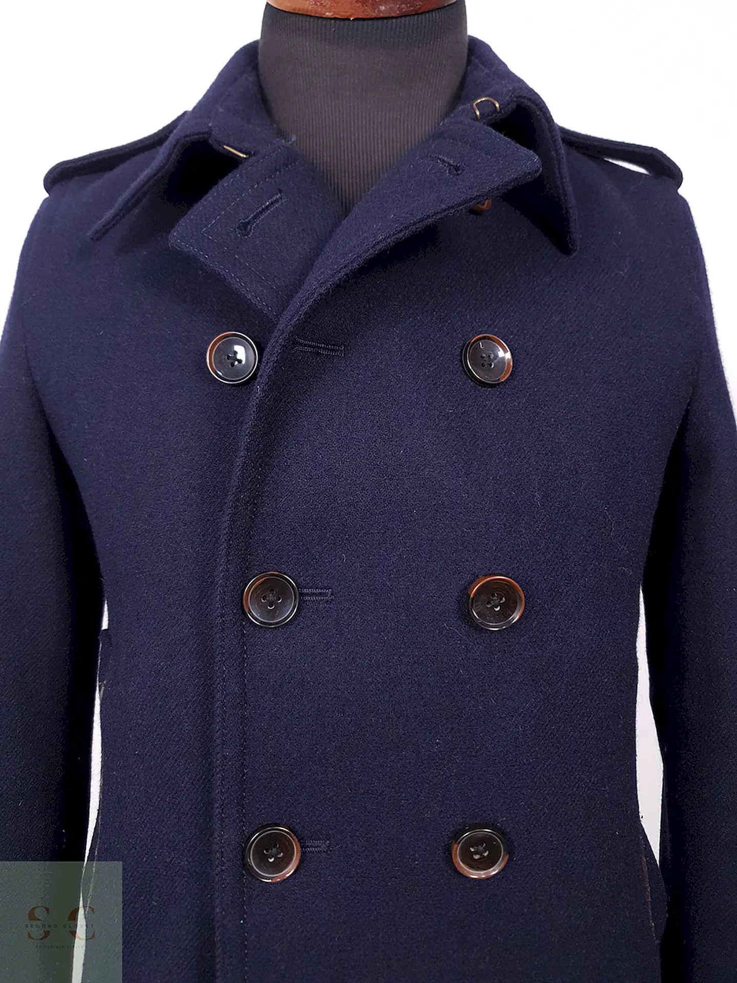 Abrigo Japonés Marinero Abahouse 90% Lana Premium Azul Marino TALLA XS 5