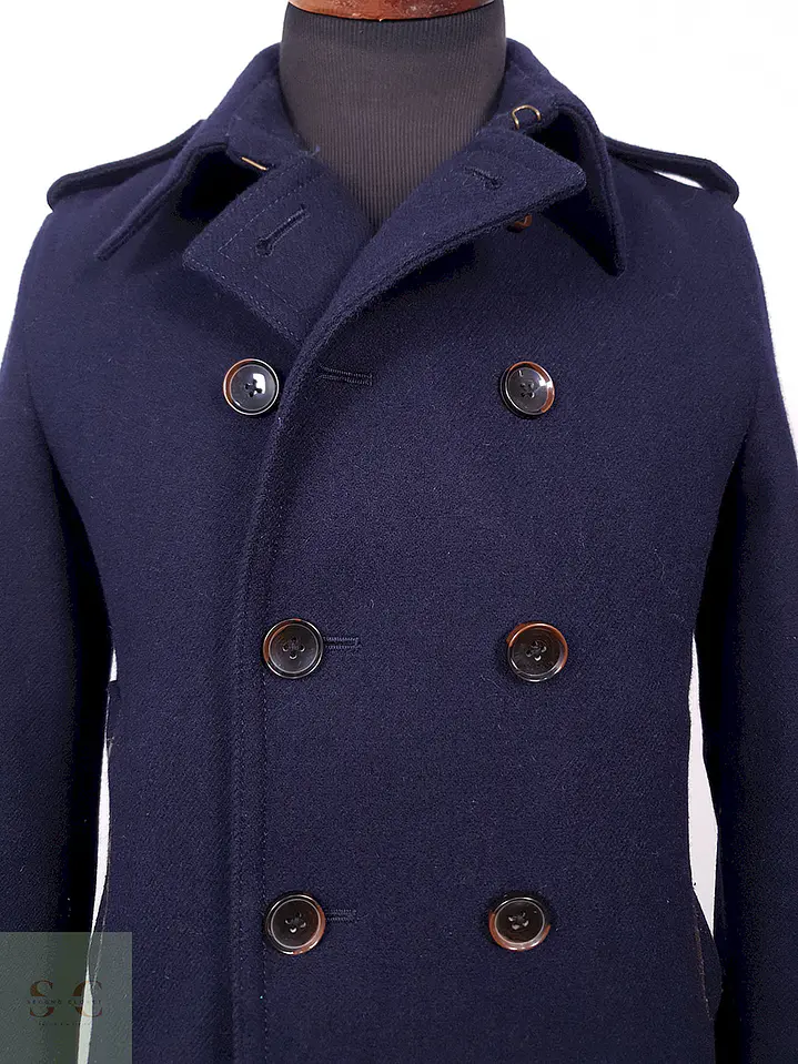 Abrigo Japonés Marinero Abahouse 90% Lana Premium Azul Marino TALLA XS 5