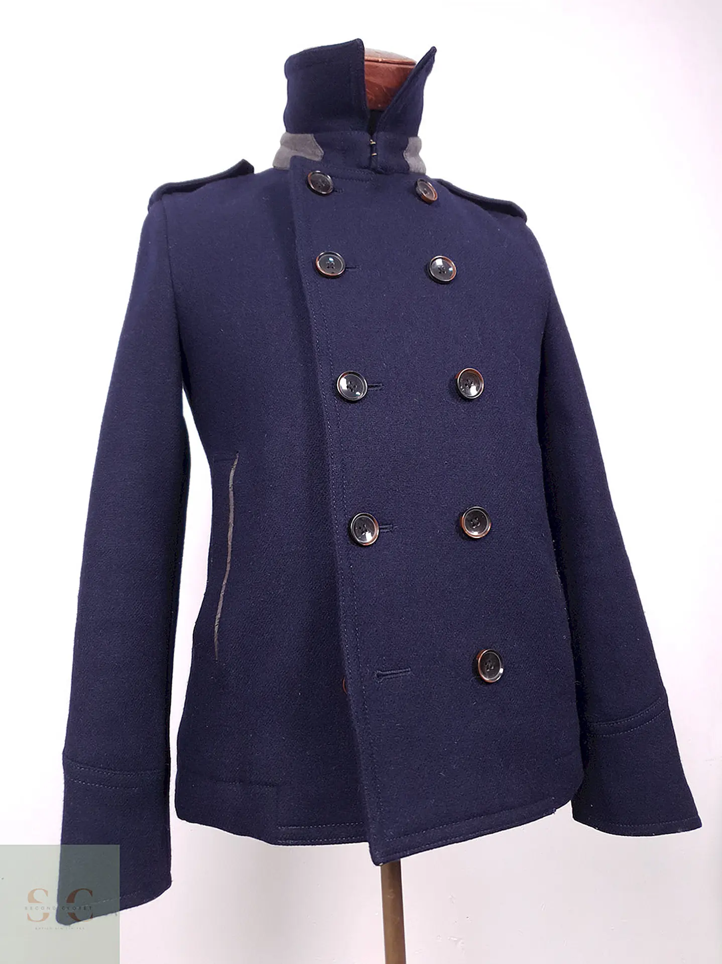 Abrigo Japonés Marinero Abahouse 90% Lana Premium Azul Marino TALLA XS 7