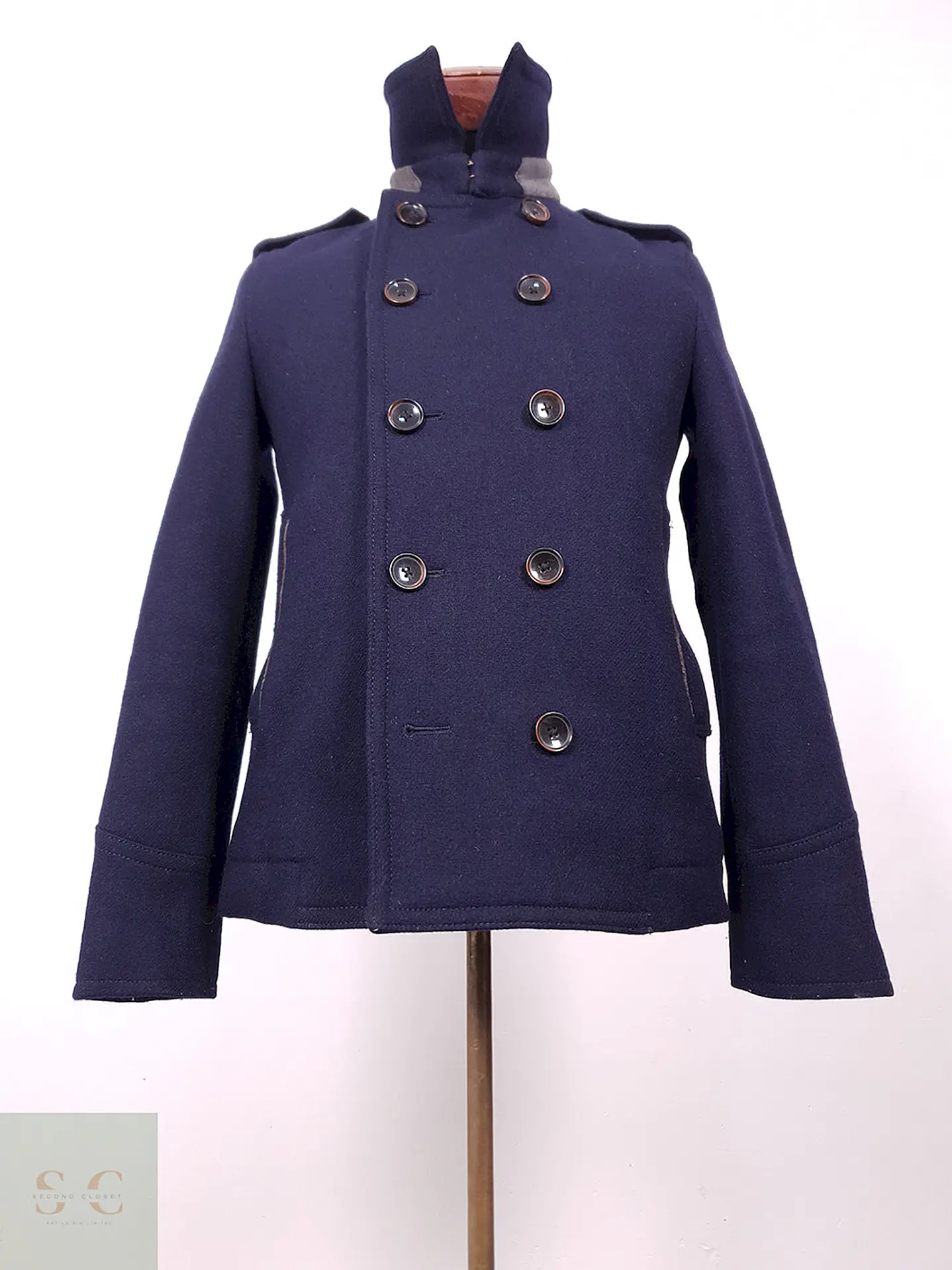 Abrigo Japonés Marinero Abahouse 90% Lana Premium Azul Marino TALLA XS 8