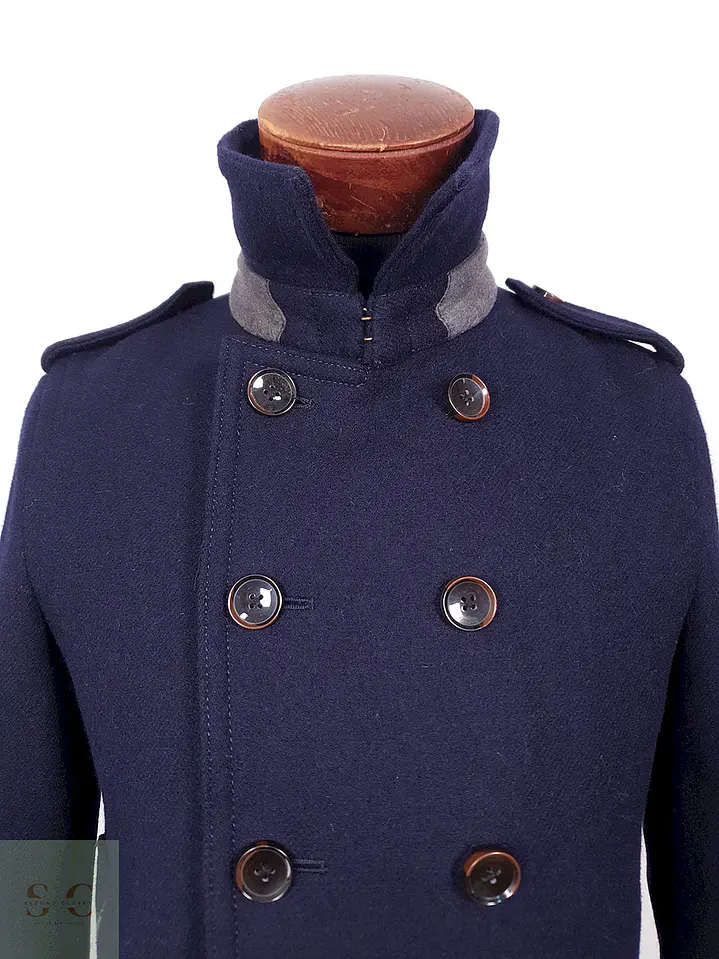 Abrigo Japonés Marinero Abahouse 90% Lana Premium Azul Marino TALLA XS 9