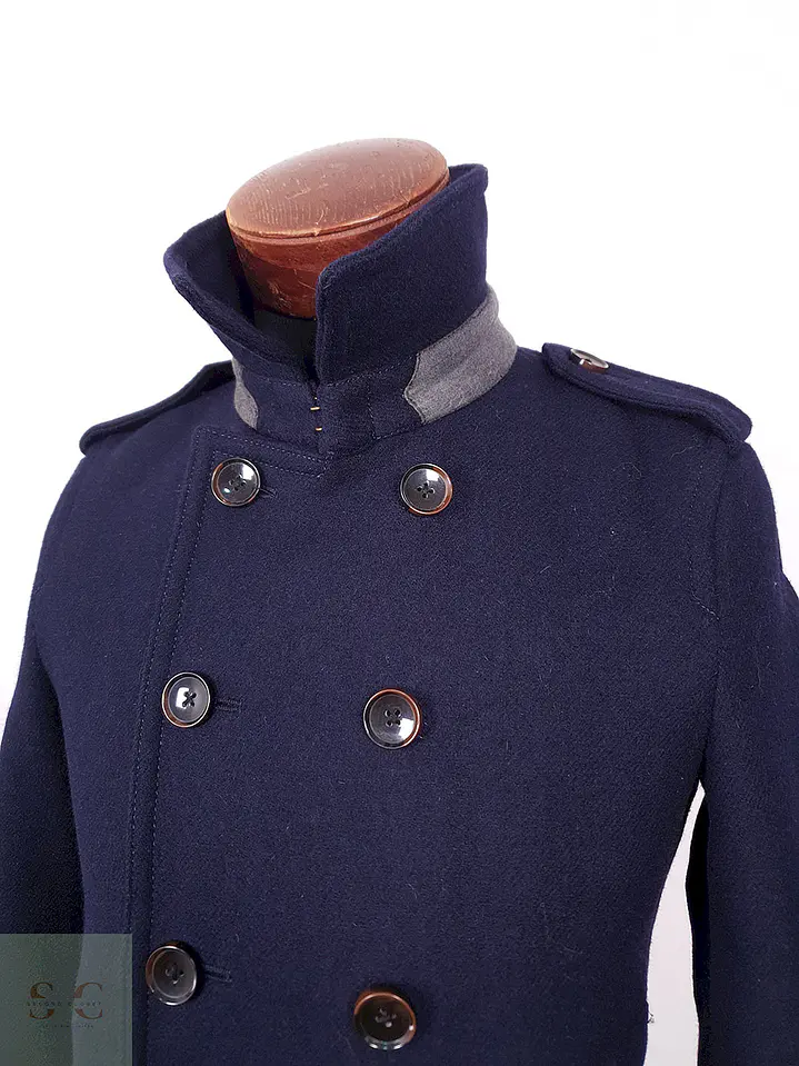 Abrigo Japonés Marinero Abahouse 90% Lana Premium Azul Marino TALLA XS 10