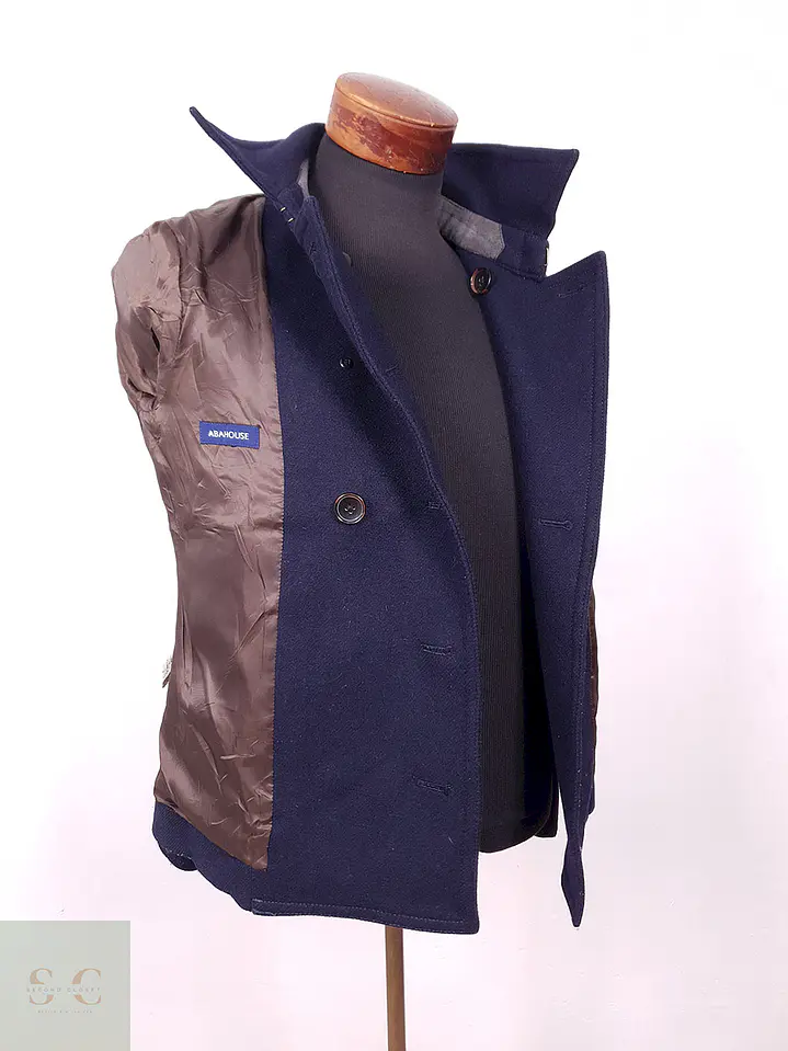 Abrigo Japonés Marinero Abahouse 90% Lana Premium Azul Marino TALLA XS 16