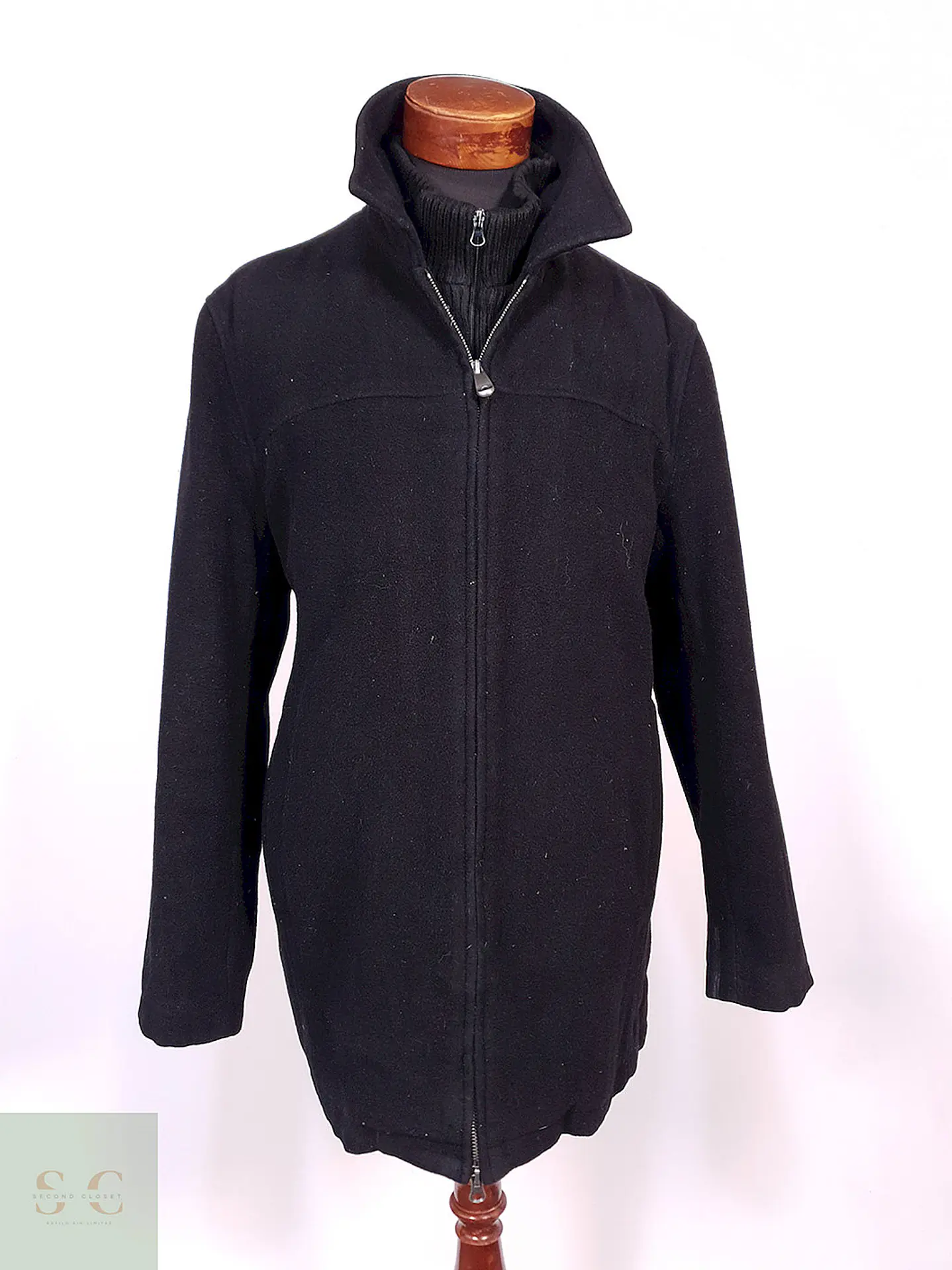 Abrigo Chaquetón Covington Negro Lana - Talla ML 2