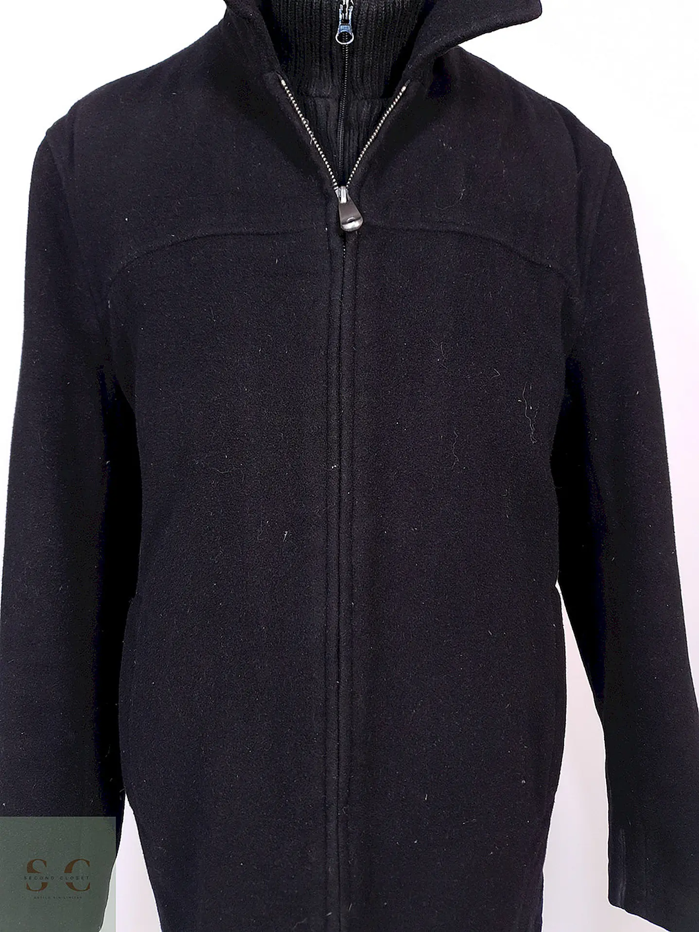 Abrigo Chaquetón Covington Negro Lana - Talla ML 10