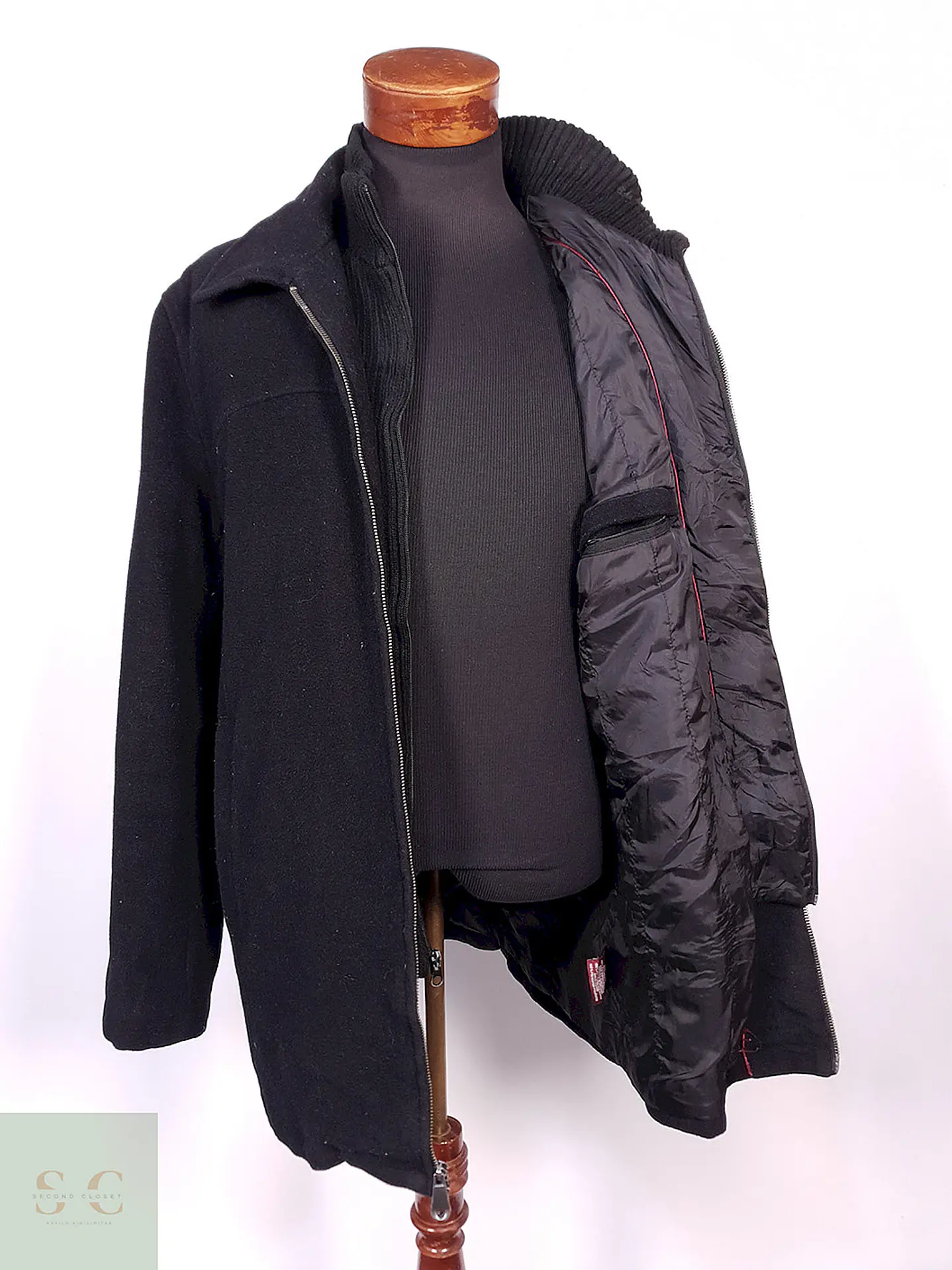 Abrigo Chaquetón Covington Negro Lana - Talla ML 3
