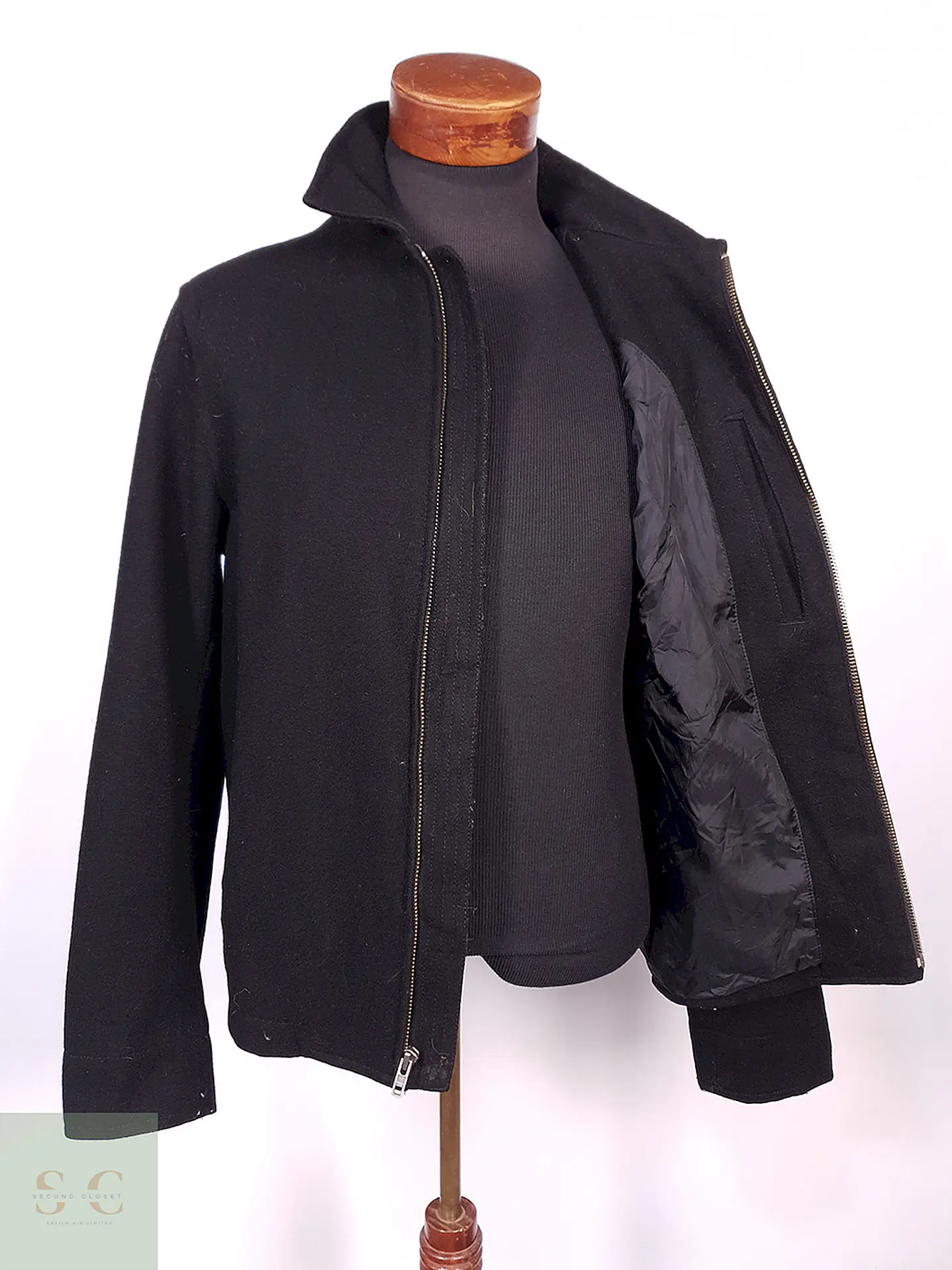 Abrigo Chaqueta Old Navy Negra Lana Talla M 1