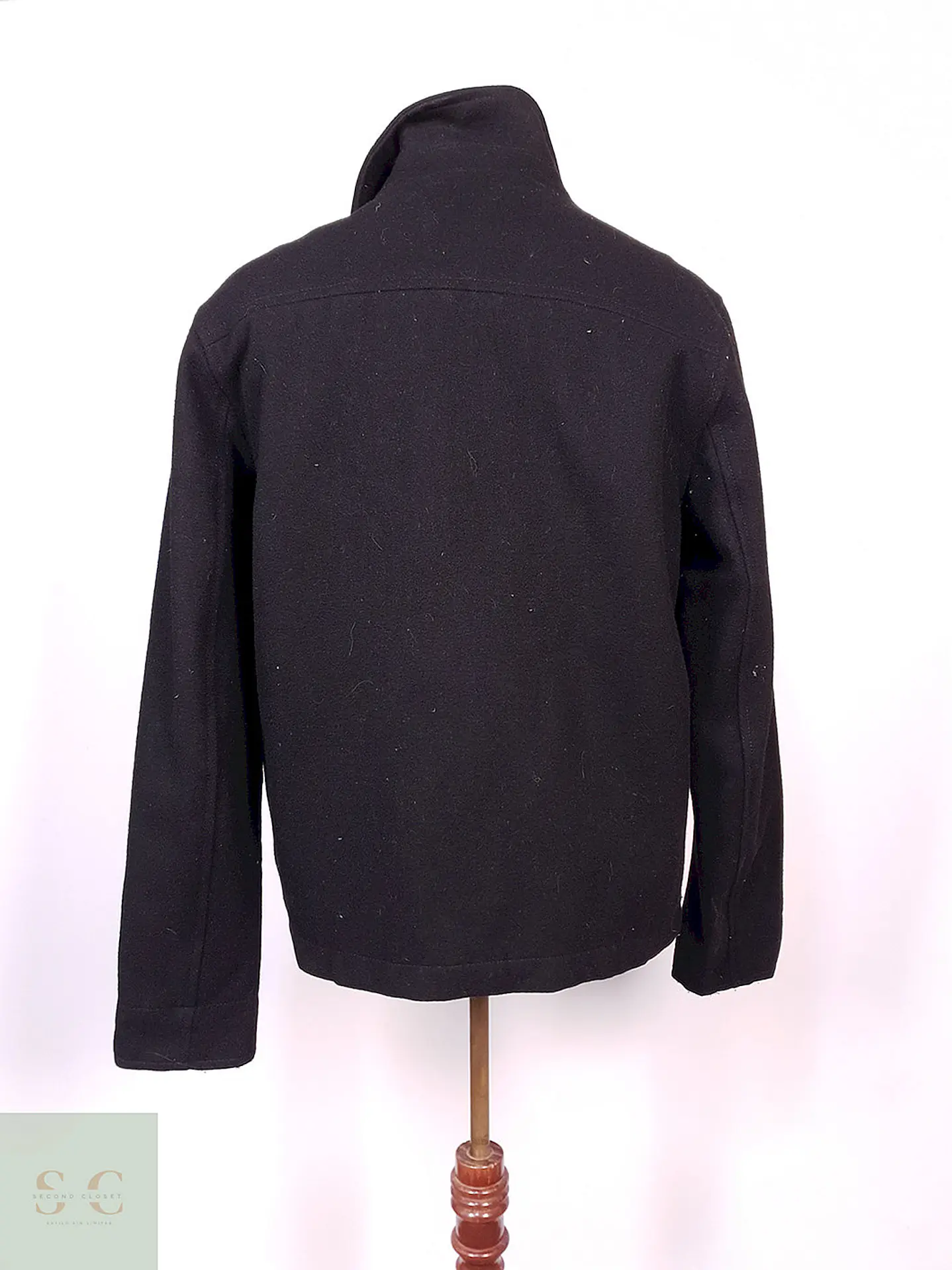Abrigo Chaqueta Old Navy Negra Lana Talla M 10