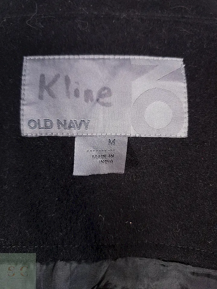 Abrigo Chaqueta Old Navy Negra Lana Talla M 12