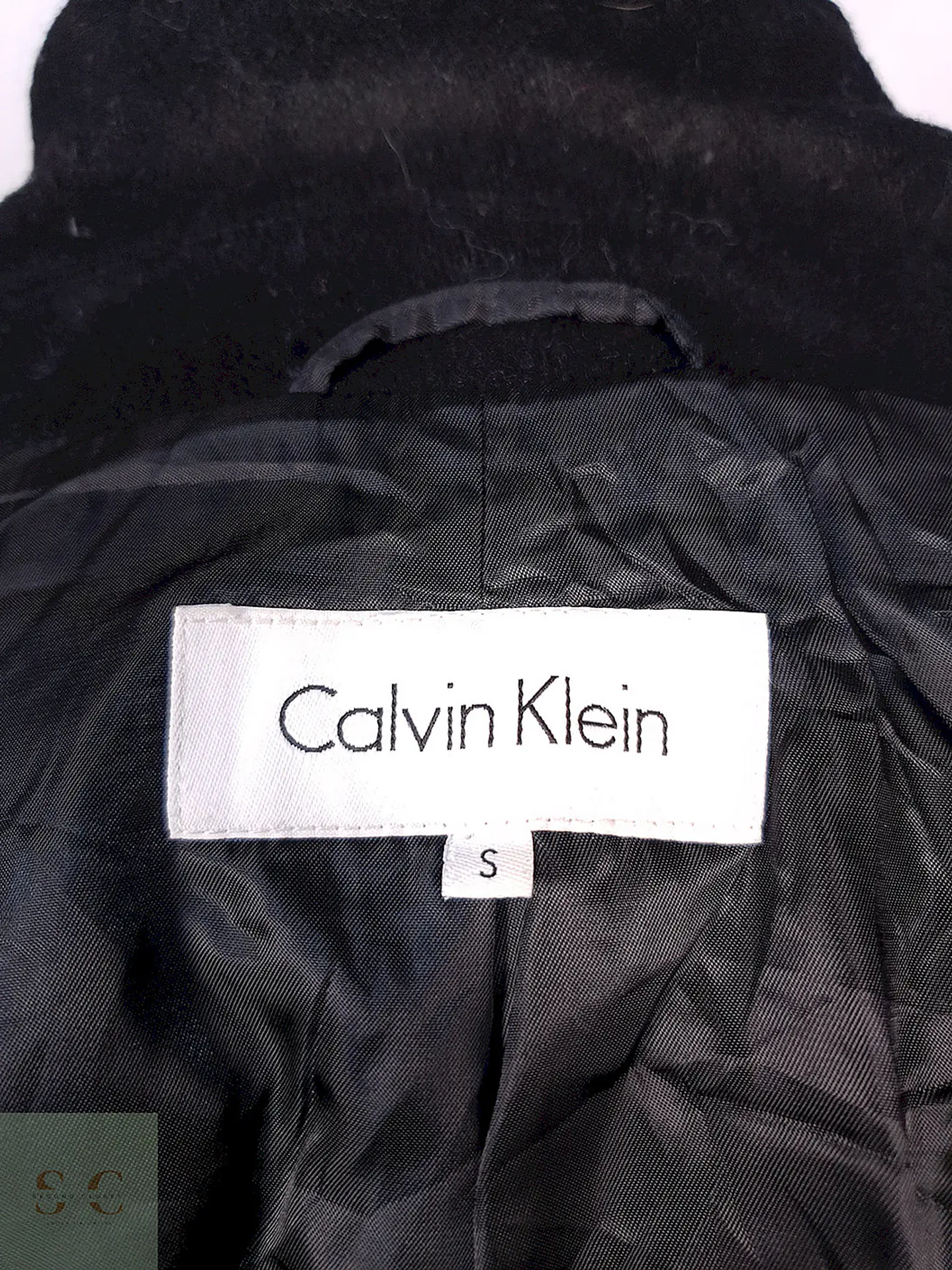 Abrigo Marinero Calvin Klein Negro 100% Lana Talla SM 13