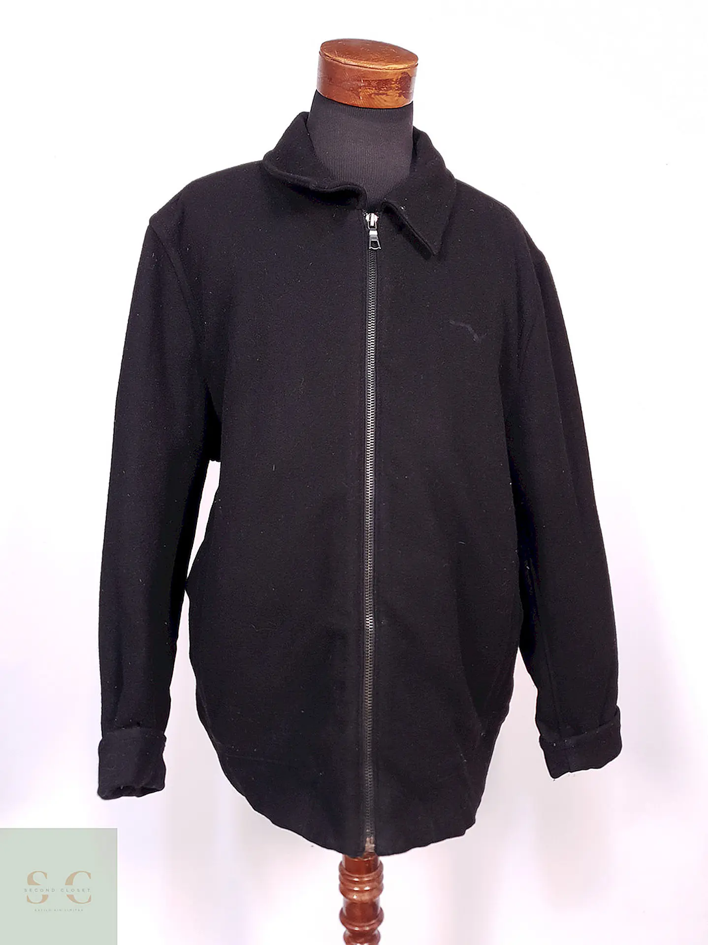 Abrigo Chaquetón Negro 80% Lana Talla XXL 2