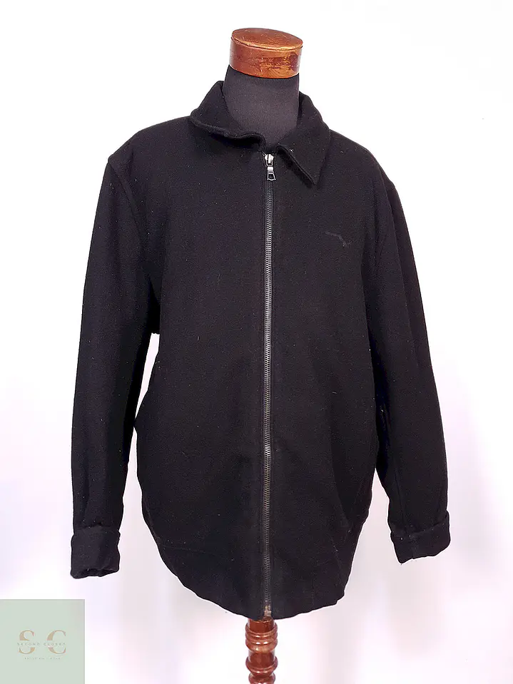 Abrigo Chaquetón Negro 80% Lana Talla XXL 2