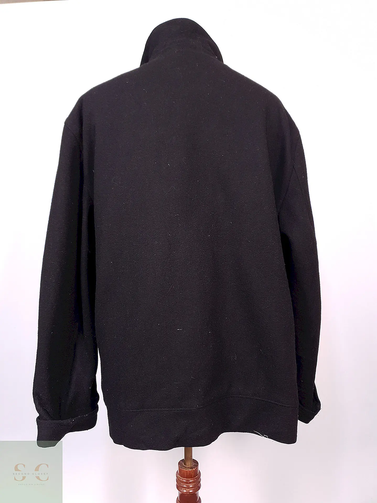 Abrigo Chaquetón Negro 80% Lana Talla XXL 11