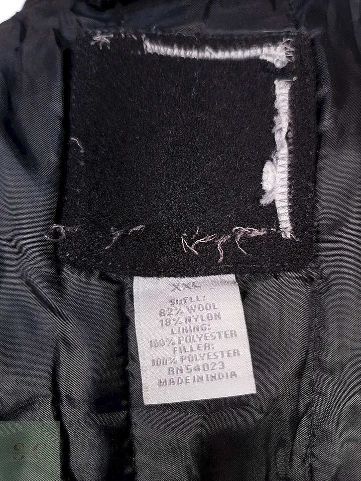 Abrigo Chaquetón Negro 80% Lana Talla XXL 12
