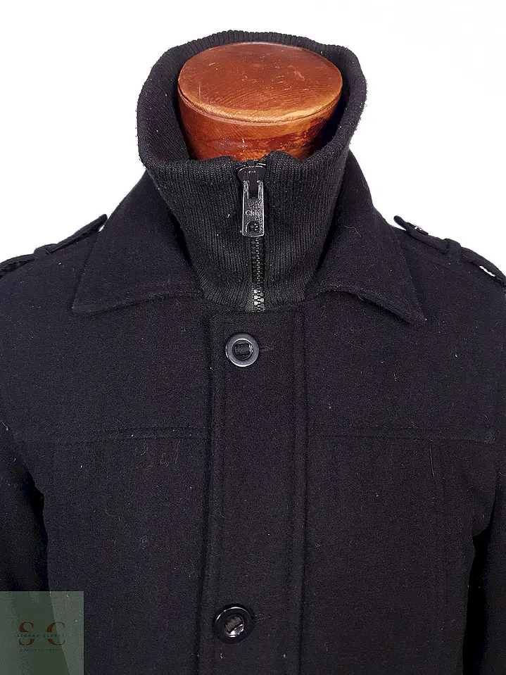 Abrigo Chaquetón Clockhouse Negro 60% Lana Talla M 6