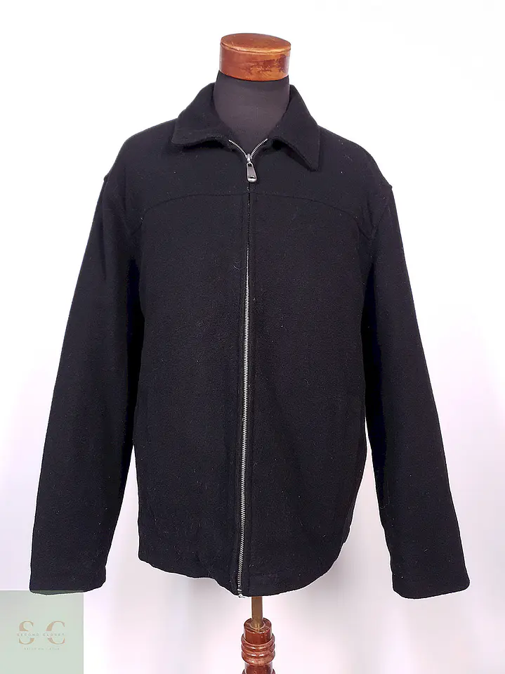 Abrigo Chaquetón Covington Negro 70% Lana Talla XL 1