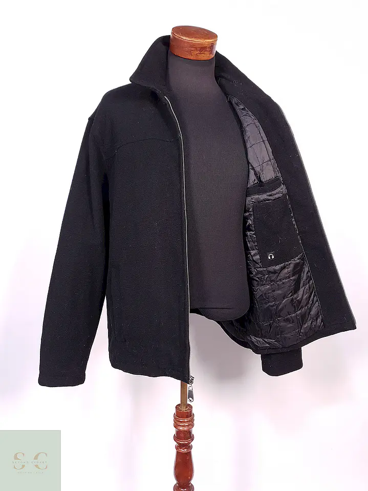 Abrigo Chaquetón Covington Negro 70% Lana Talla XL 8