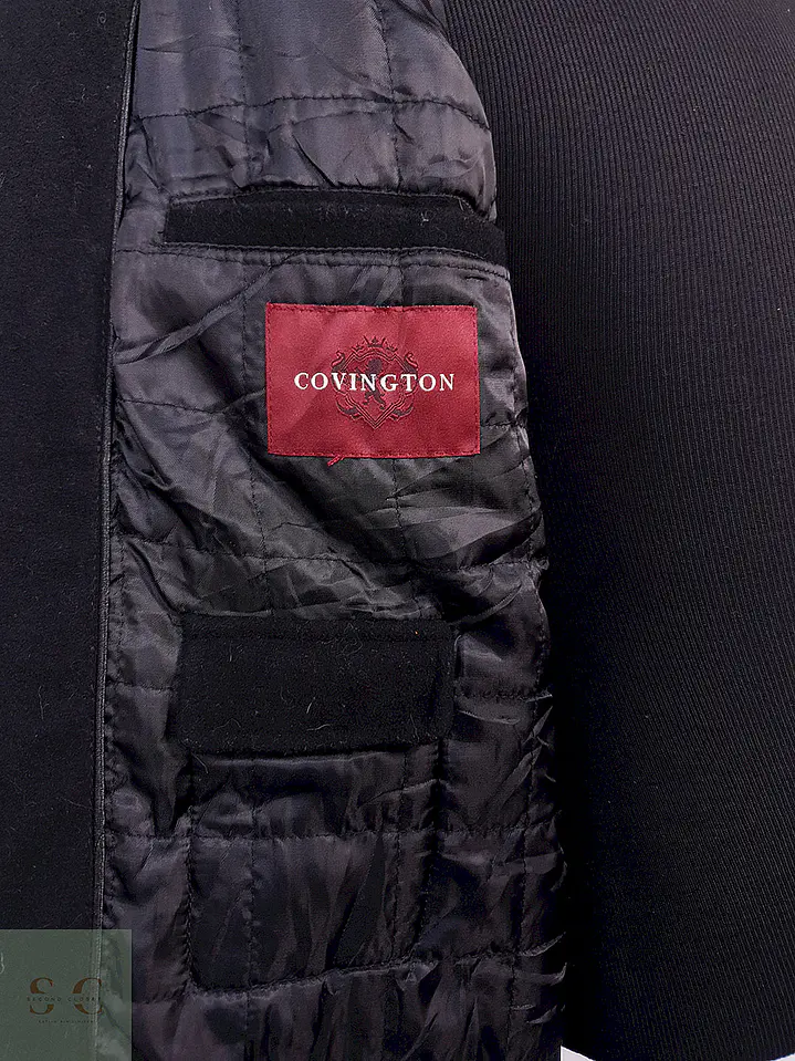 Abrigo Chaquetón Covington Negro 70% Lana Talla XL 9