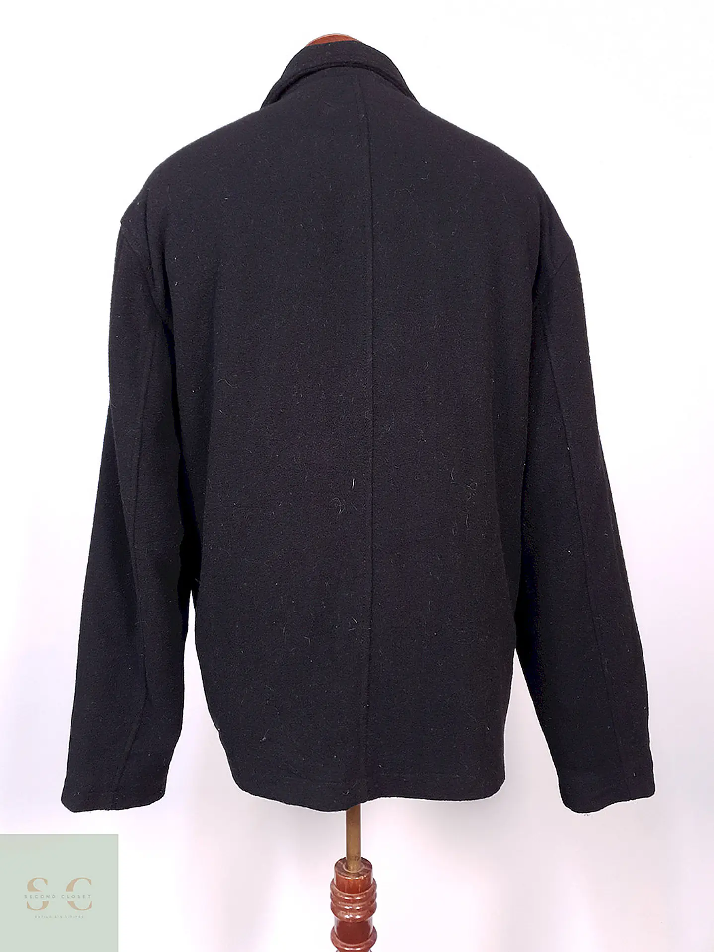 Abrigo Chaquetón Covington Negro 70% Lana Talla XL 10