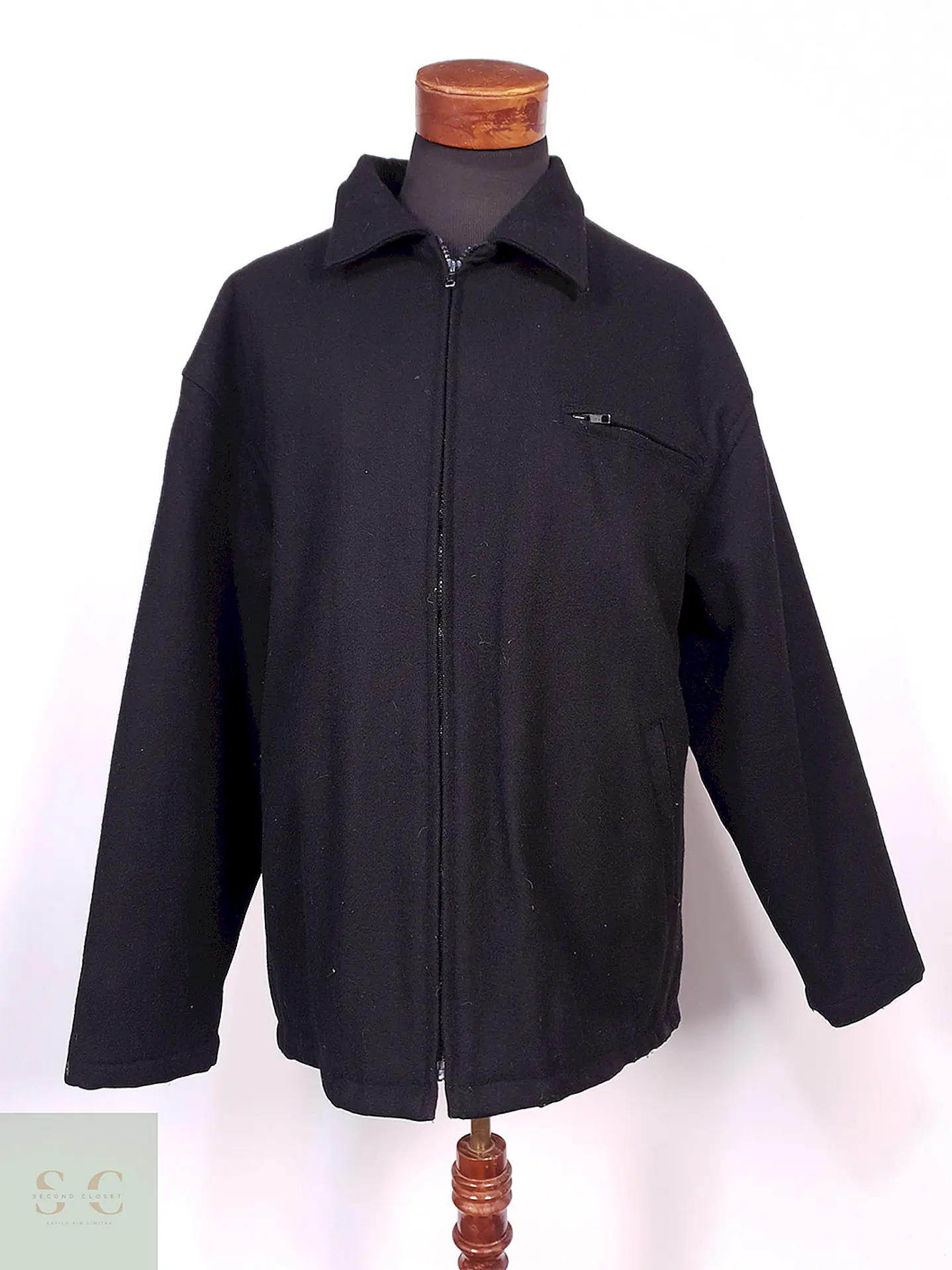 Abrigo Chaquetón Weatherproof Negro 85% Lana Talla XXL 1