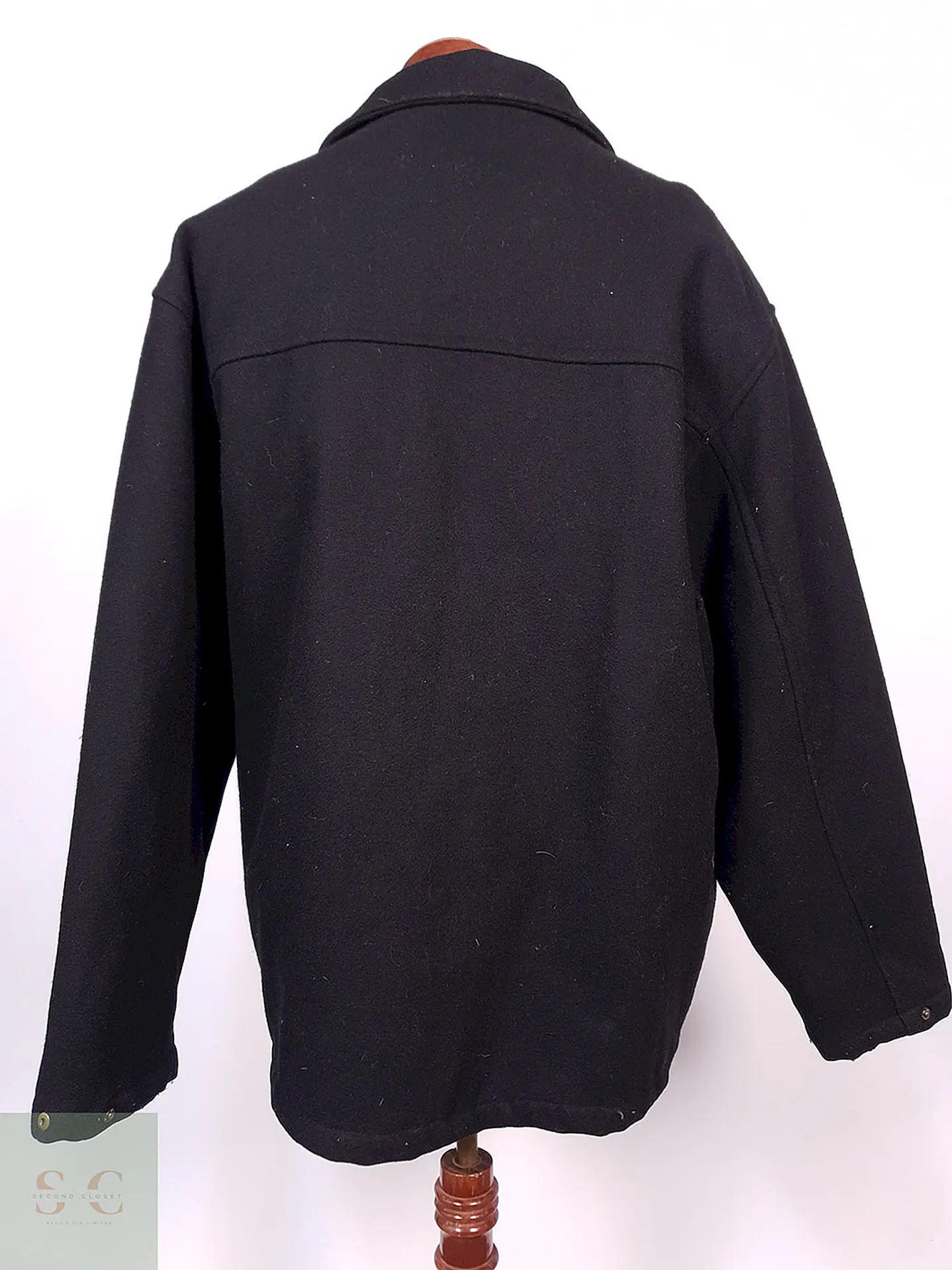 Abrigo Chaquetón Weatherproof Negro 85% Lana Talla XXL 10