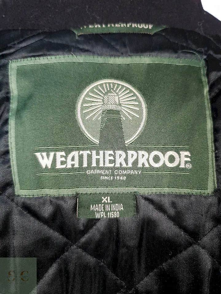 Abrigo Chaquetón Weatherproof Negro 85% Lana Talla XXL 11