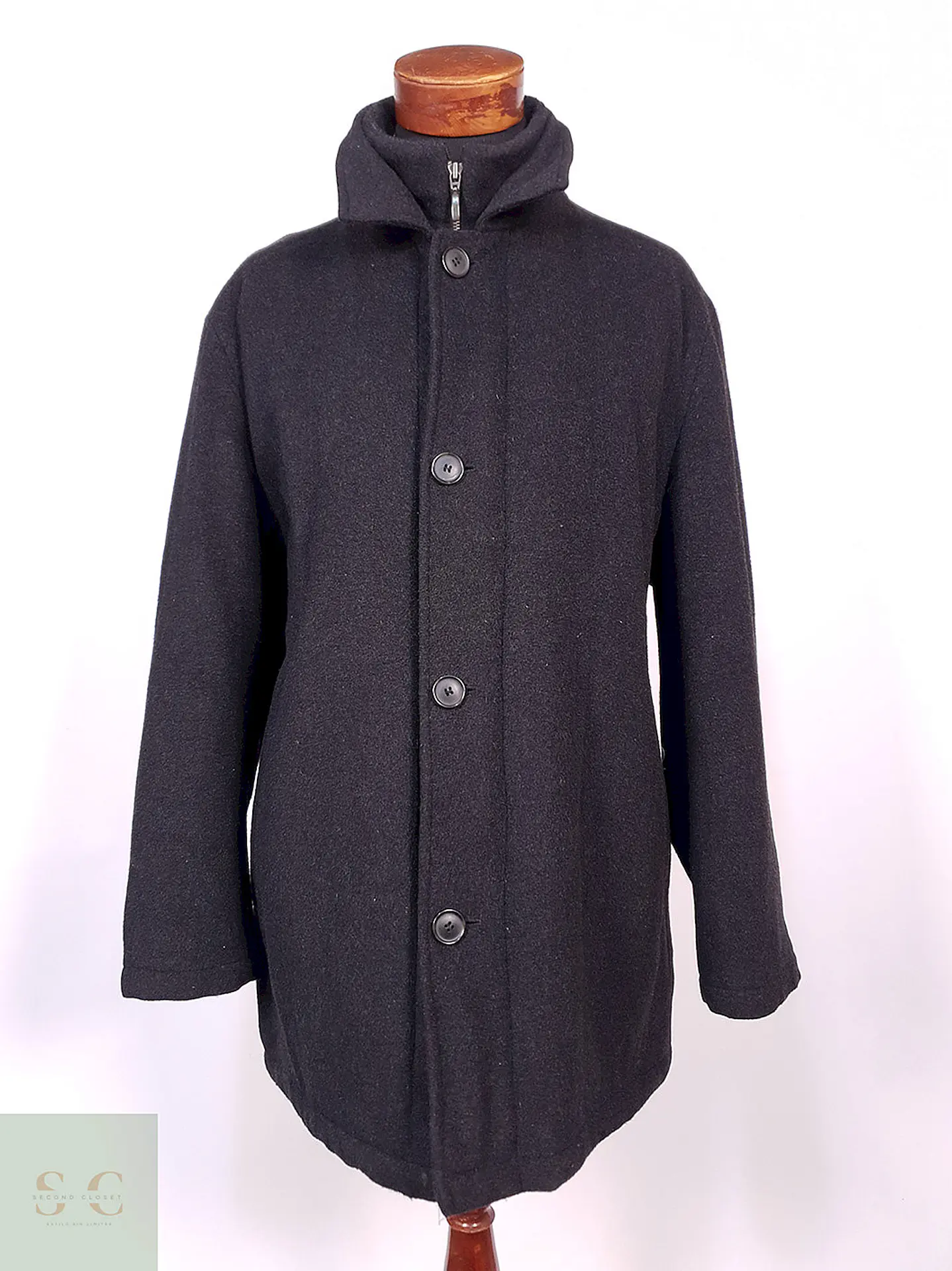 Abrigo Chaquetón Italiano Plomo Lana Cashmere Talla XL 1