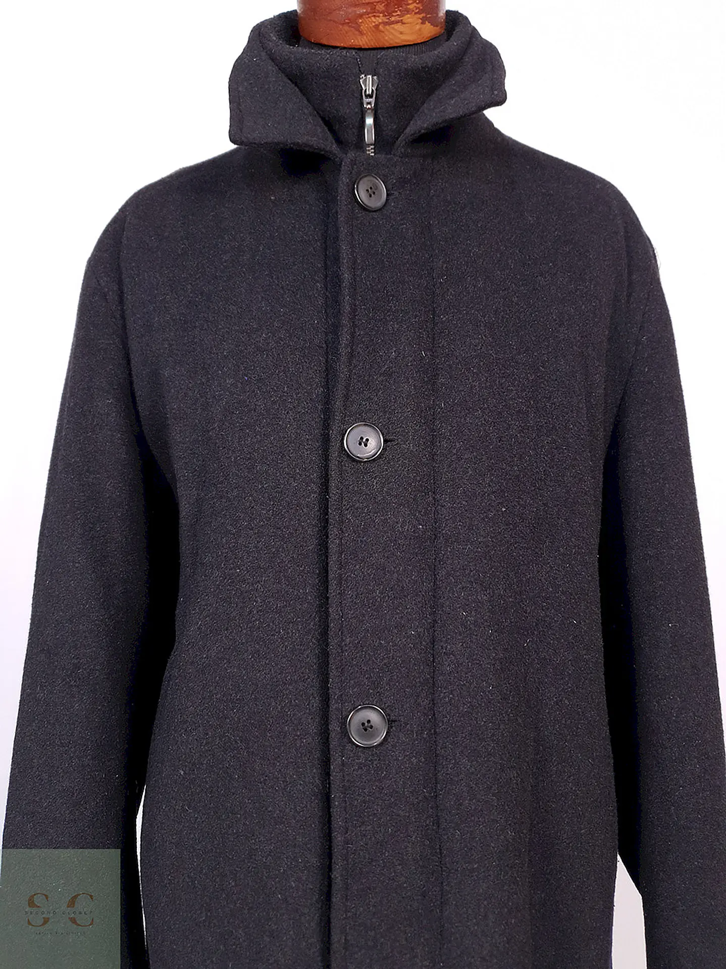 Abrigo Chaquetón Italiano Plomo Lana Cashmere Talla XL 5