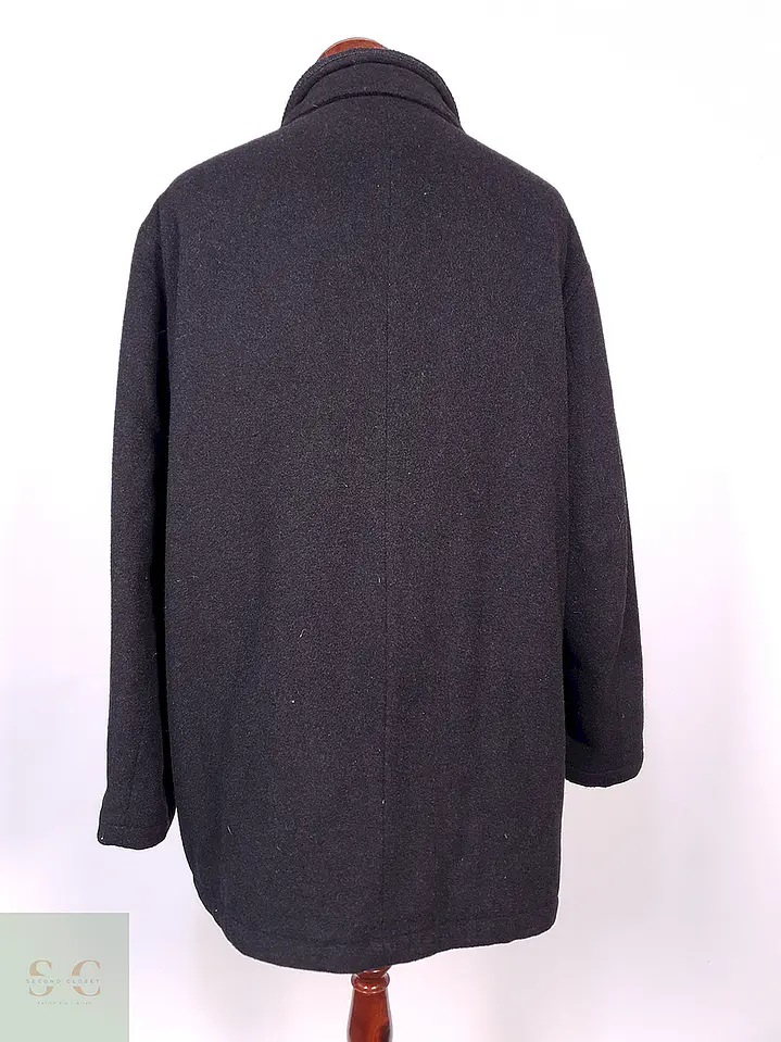 Abrigo Chaquetón Italiano Plomo Lana Cashmere Talla XL 14