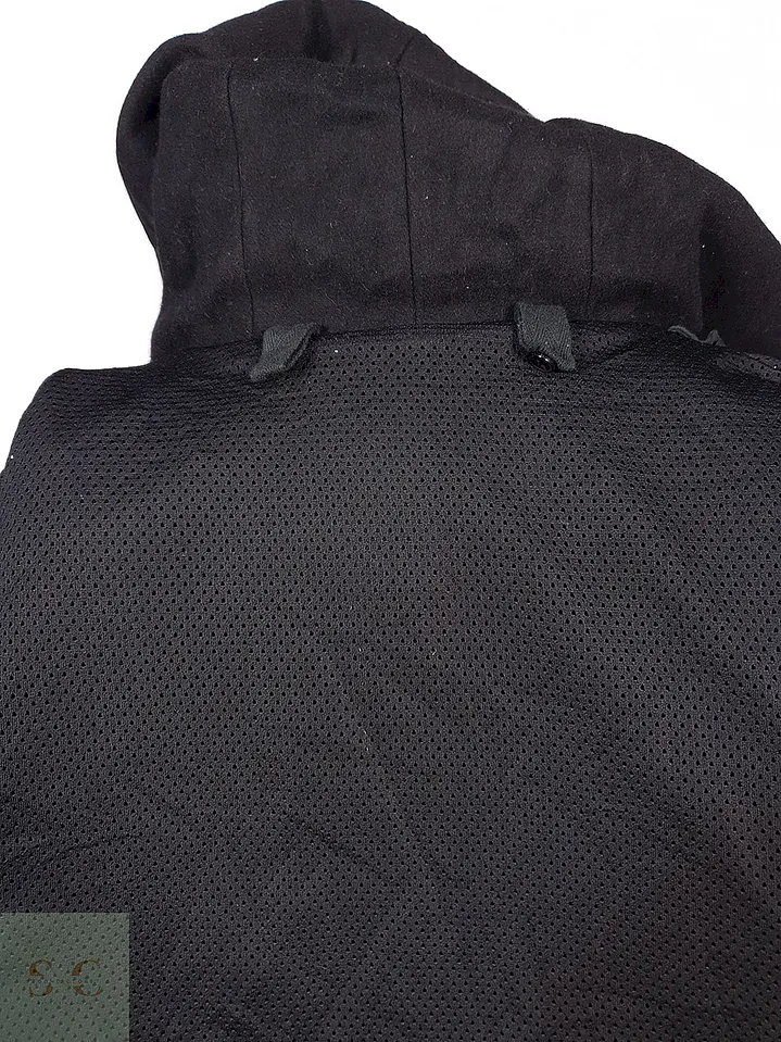 Abrigo Chaqueta Negra con Gorro 50% Lana Talla S 10