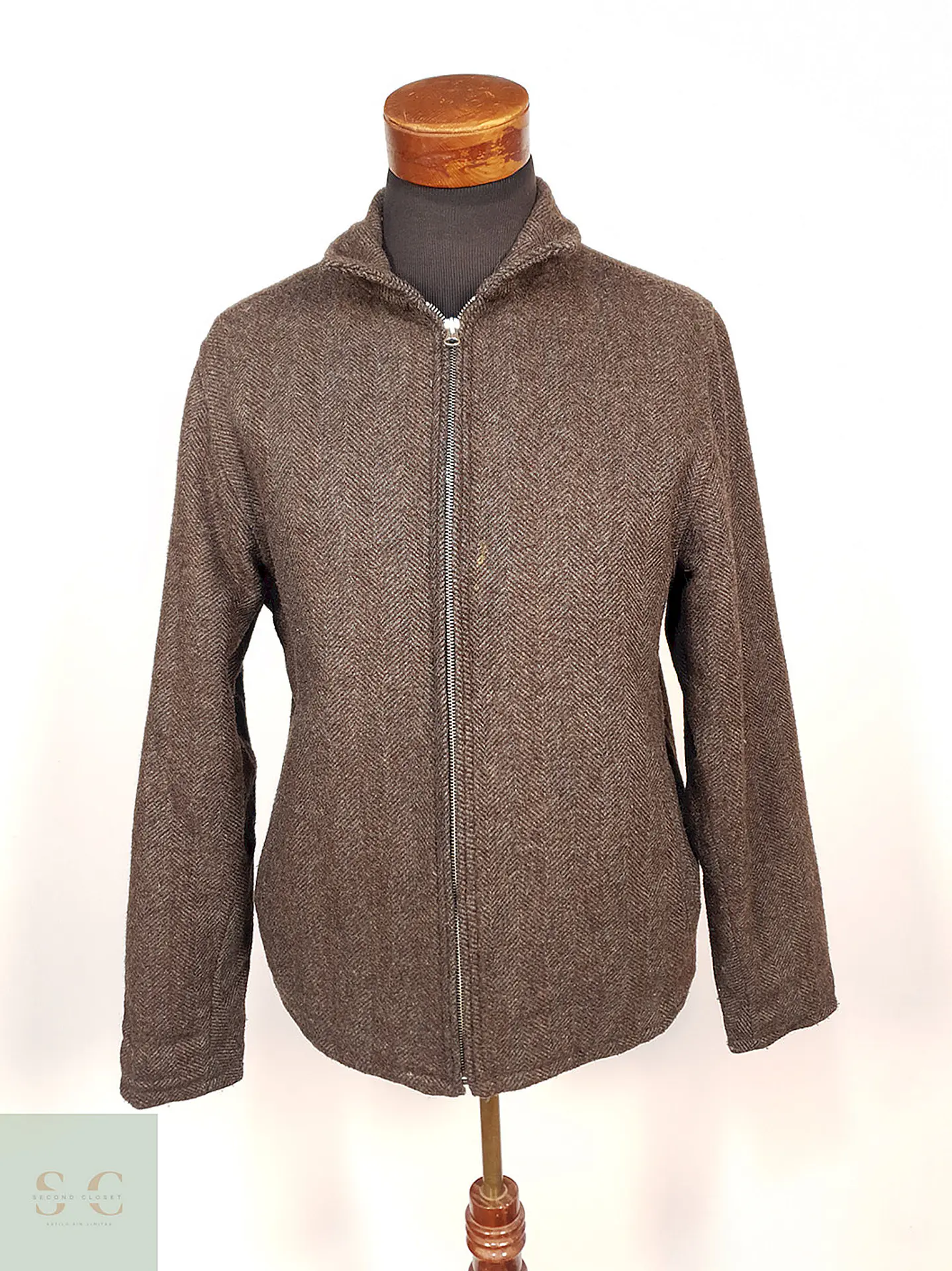 Abrigo Gap Chaqueta Café Tweed 70% Lana Talla M 1