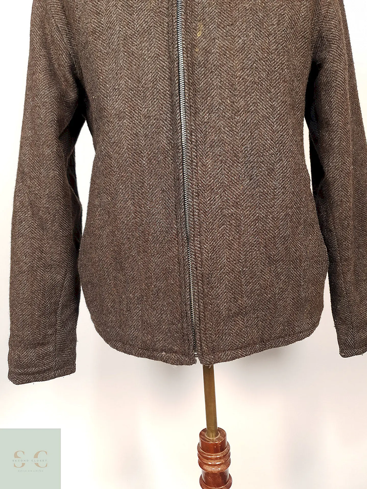Abrigo Gap Chaqueta Café Tweed 70% Lana Talla M 3