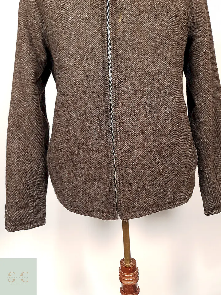 Abrigo Gap Chaqueta Café Tweed 70% Lana Talla M 3