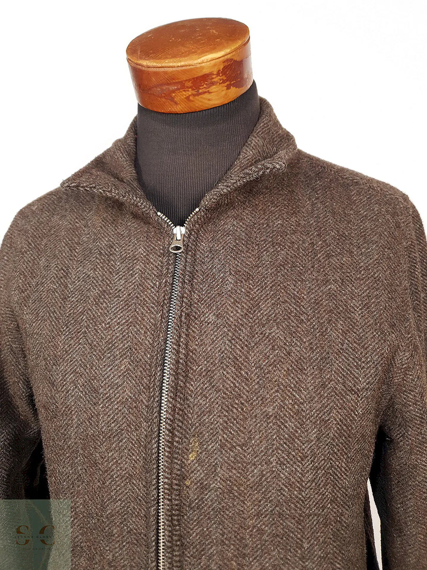 Abrigo Gap Chaqueta Café Tweed 70% Lana Talla M 5