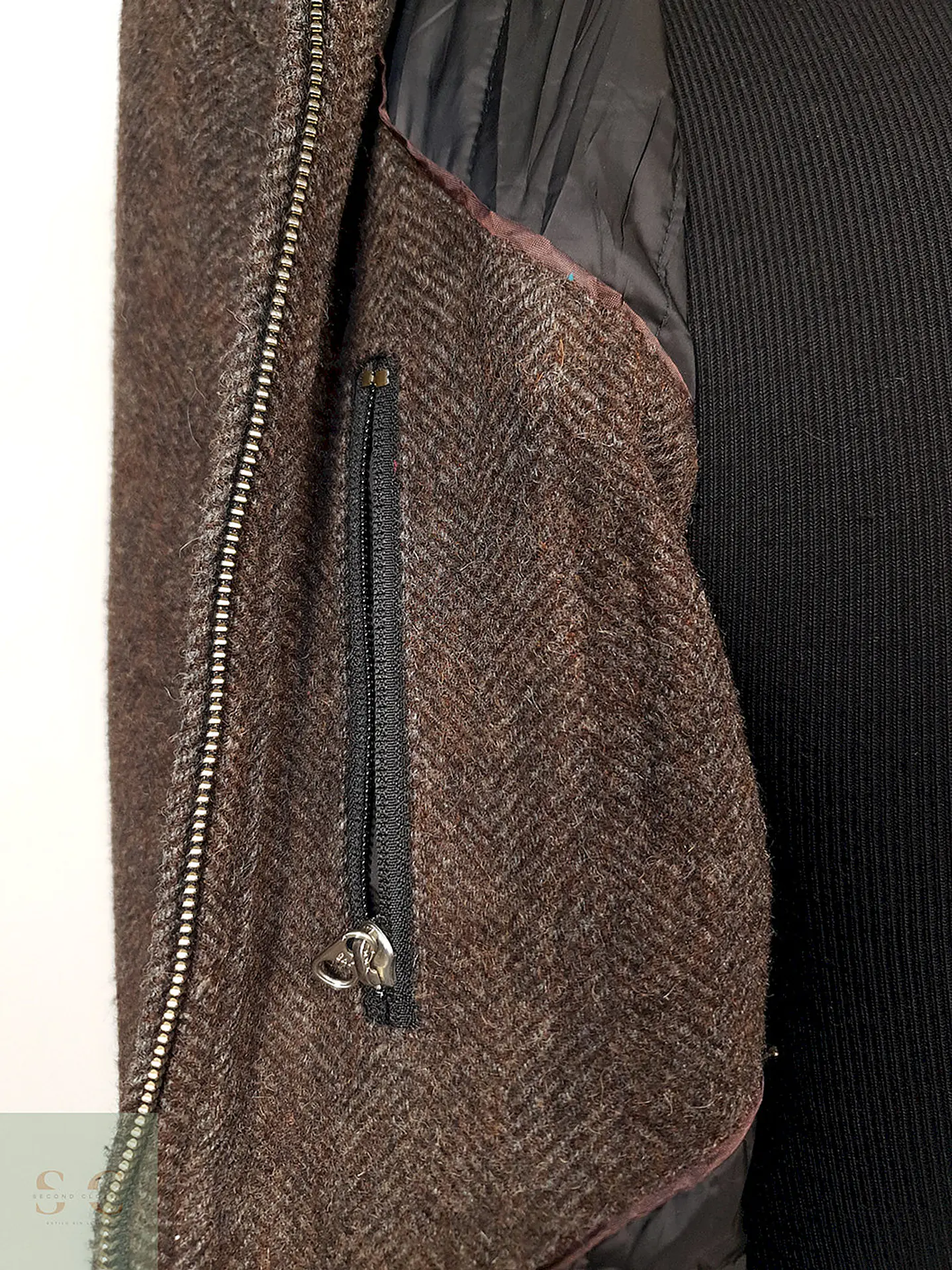 Abrigo Gap Chaqueta Café Tweed 70% Lana Talla M 12