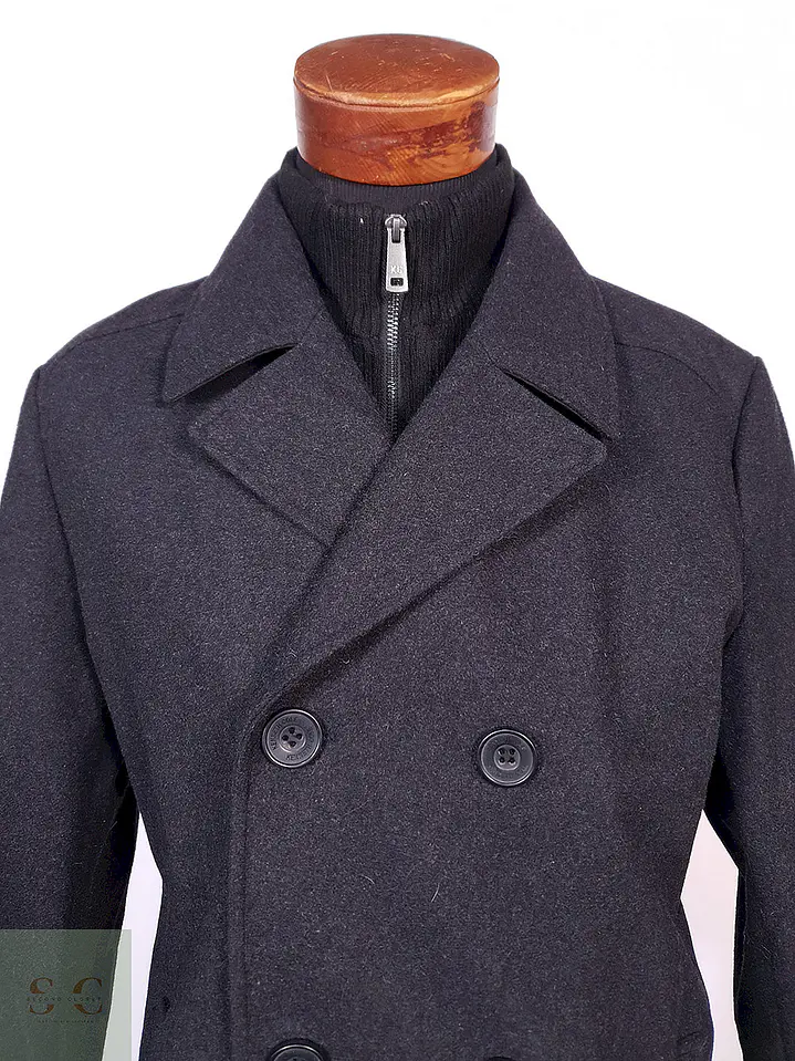 Abrigo Marinero Kenneth Cole Plomo 45% Lana Talla M 5