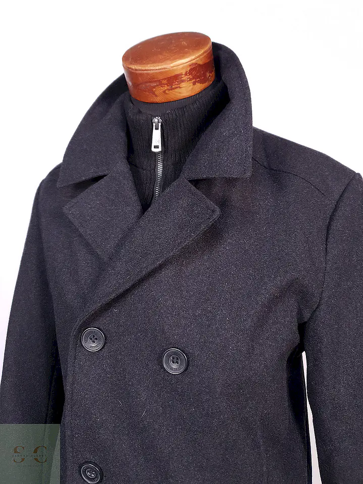 Abrigo Marinero Kenneth Cole Plomo 45% Lana Talla M 6