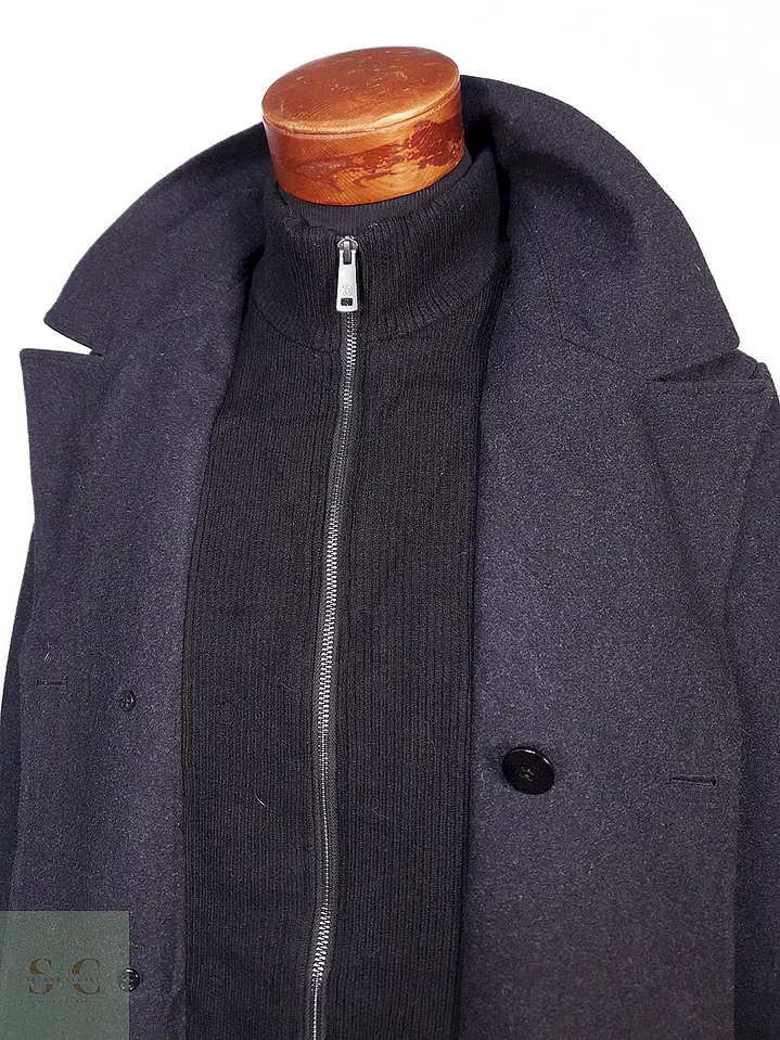 Abrigo Marinero Kenneth Cole Plomo 45% Lana Talla M 7