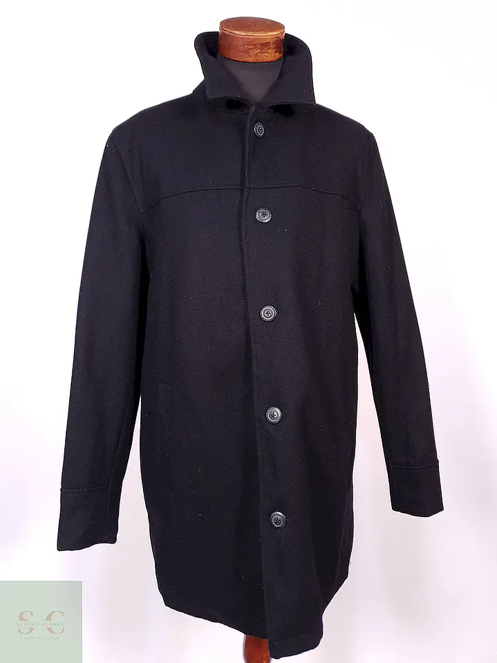Abrigo Black Rivet Negro 60% Lana Talla XL 2