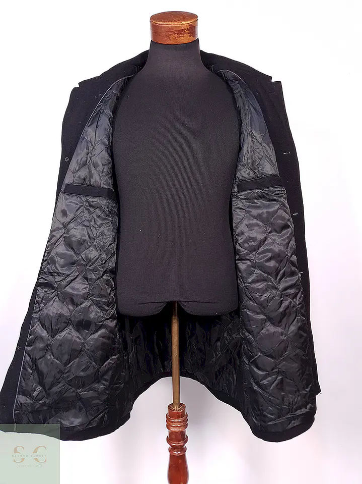 Abrigo Black Rivet Negro 60% Lana Talla XL 11